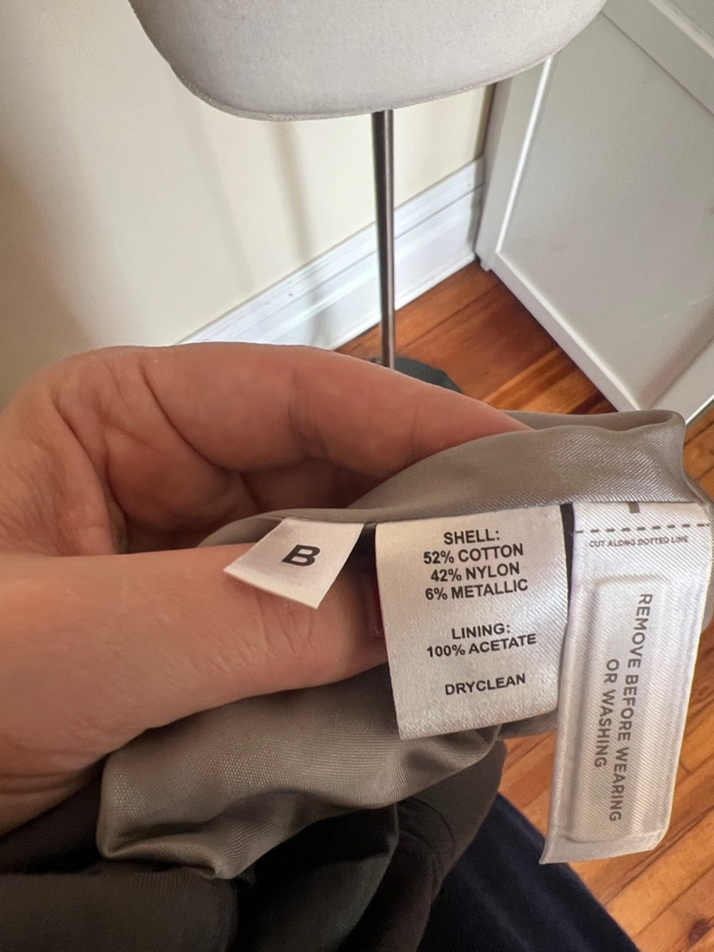 LOFT Charcoal Grey Metallic Trench Coat | Size 14 Gently Used - Picture 10 of 10